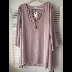 Dusty Rose plus size blouse 3X